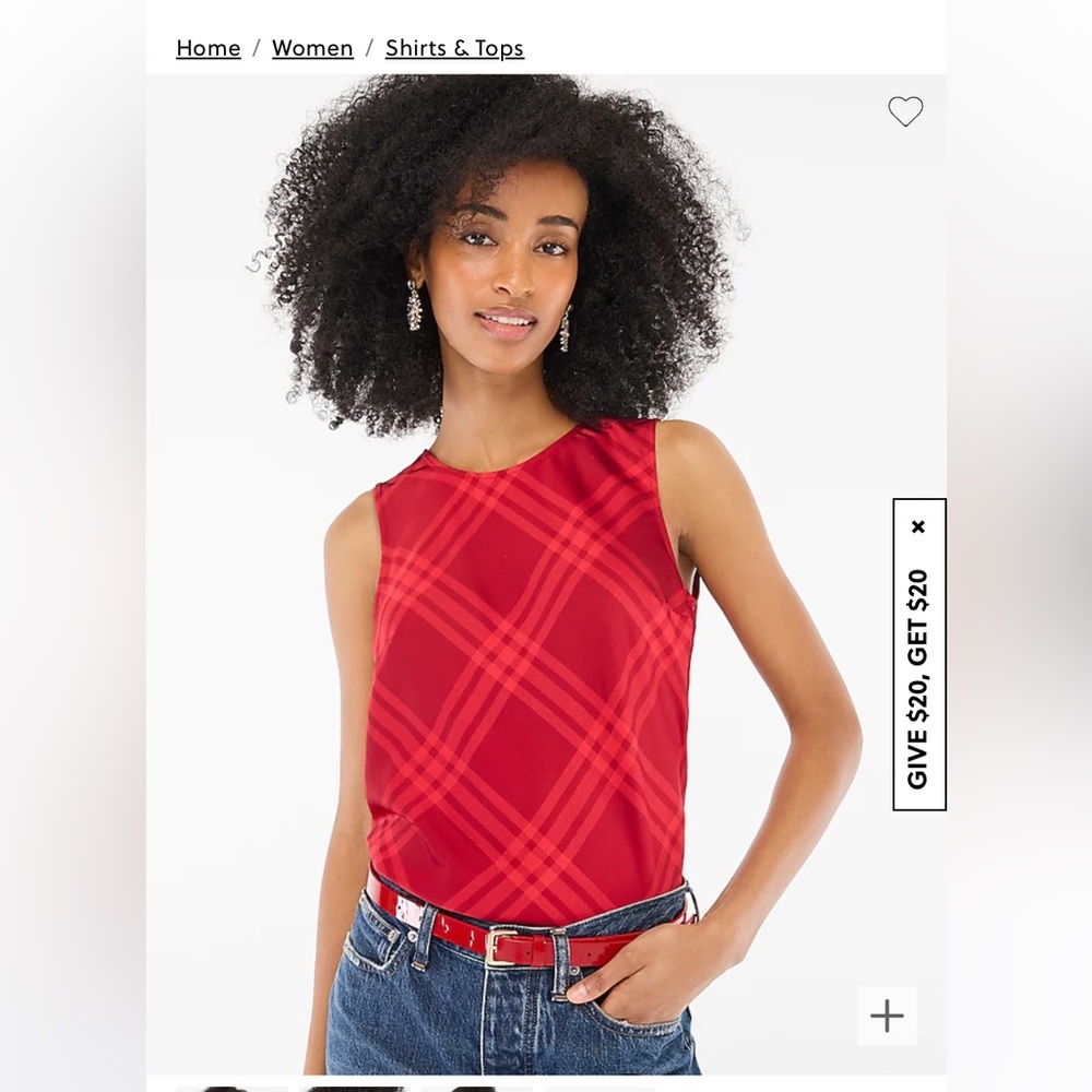 J. Crew Red Sleeveless Top